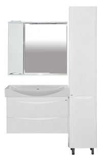 Зеркальный шкаф с подсветкой Misty Элвис 85см левый белый